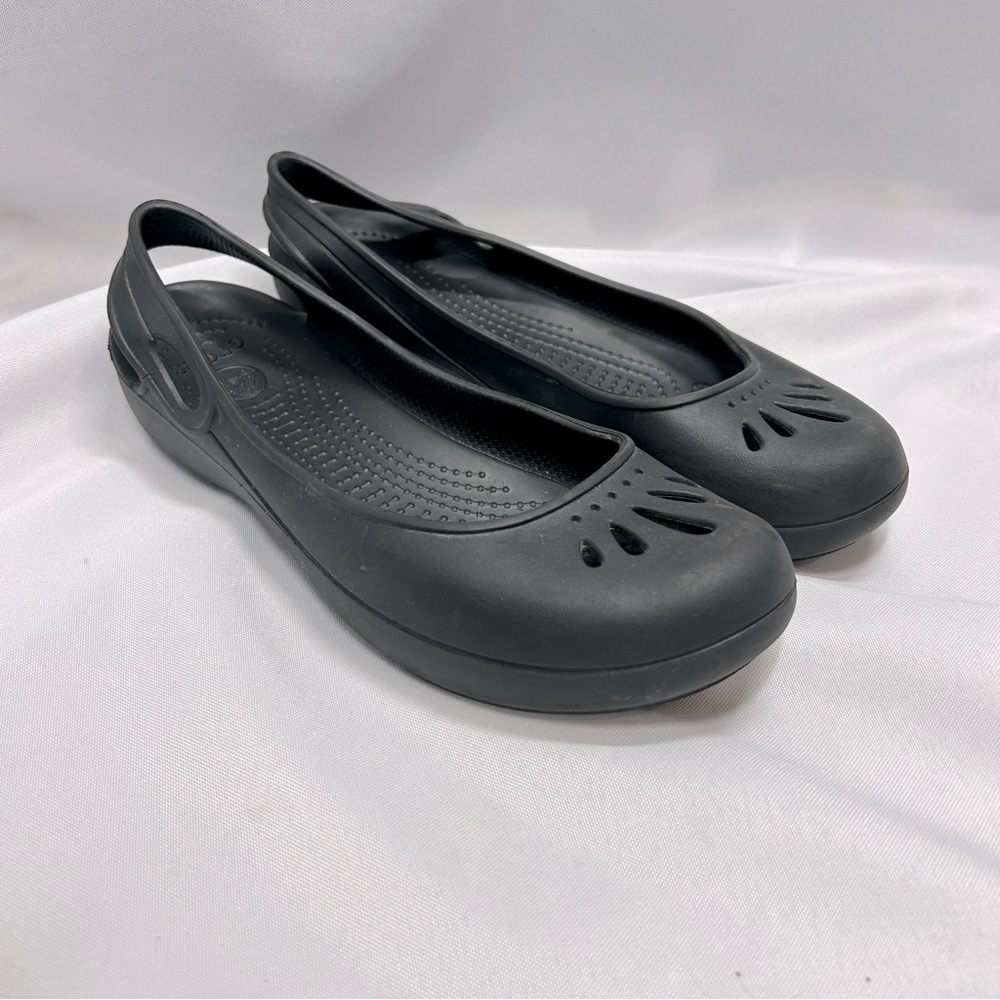 Crocs | Thea Slingback Sandals Black Flats Women's Size 8